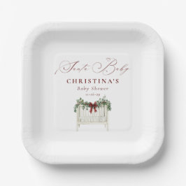 Plato De Papel Moderno y elegante Baby Shower Santa Bebé