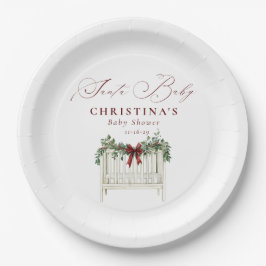 Plato De Papel Moderno y elegante Baby Shower Santa Bebé