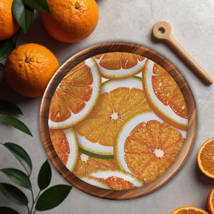 Plato De Papel Moderno y elegante Naranja de cítricos Baby Shower