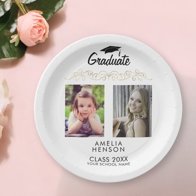 Plato De Papel Moderno y elegante ornamento de oro 2 Graduación d (Subido por el creador)