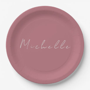 Plato De Papel Moderno y moderno Rosa de oro a mano Minimalista