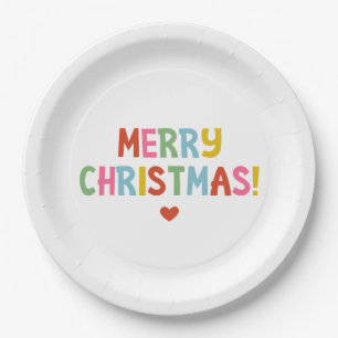 Plato De Papel Moderno y simple Fiesta de navidad merry