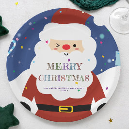 Plato De Papel Moderno y simple Fiesta de Santa Navidades Cute