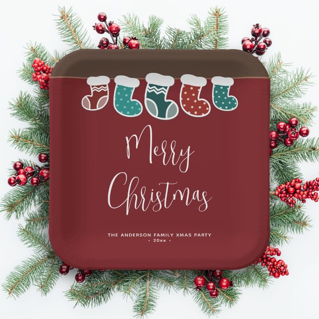 Plato De Papel Moderno y simple fiesta de vacaciones de Navidades (Subido por el creador)