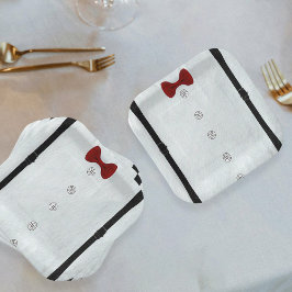 Plato De Papel Moderno y simple hito caballero Baby Shower Cute