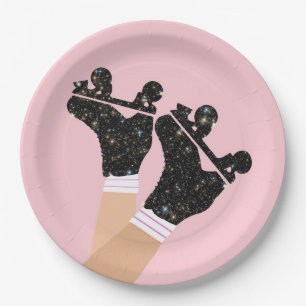 Plato De Papel Modernos patines de patinaje espacial derby Fiesta