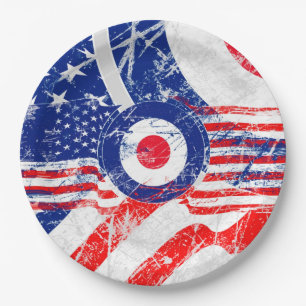 Plato De Papel Modos de destino de Mod US Target Grunge Roundel