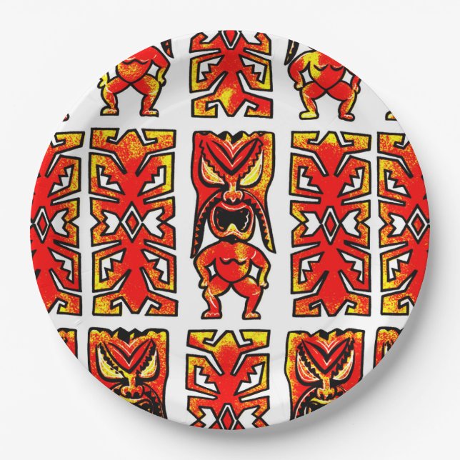 Plato De Papel Mog Mog Warrior Tiki (Anverso)