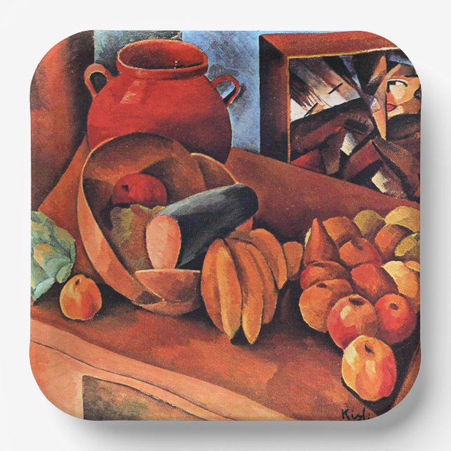 Plato De Papel Moise Kisling, Bodegón con frutas, (Anverso)