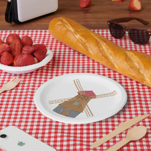 Plato De Papel Molino de viento