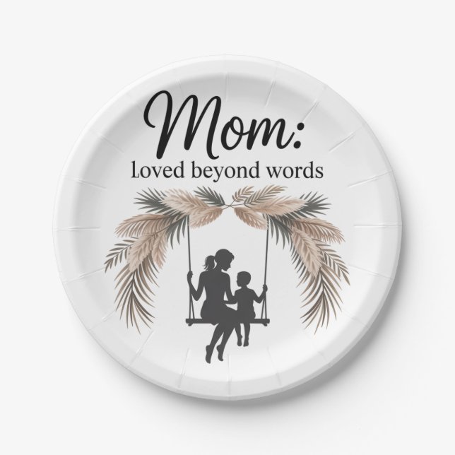 Plato De Papel Mom Loved Beyond Words (Anverso)