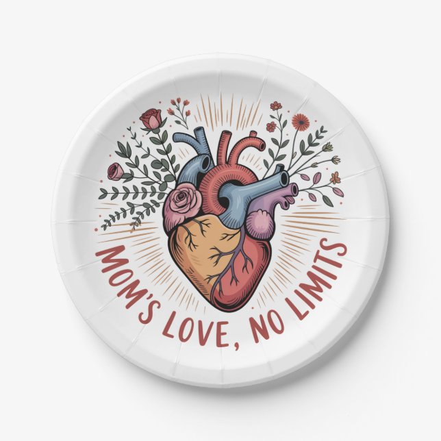 Plato De Papel Mom’s Love, No Limits (Anverso)