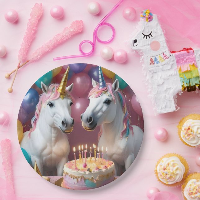 Plato De Papel Momentos mágicos: La erupción de cumpleaños de una (Fiesta)