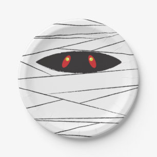 Plato De Papel Momia de Halloween
