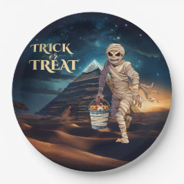 Plato De Papel Momia del Truco o Trato de Halloween