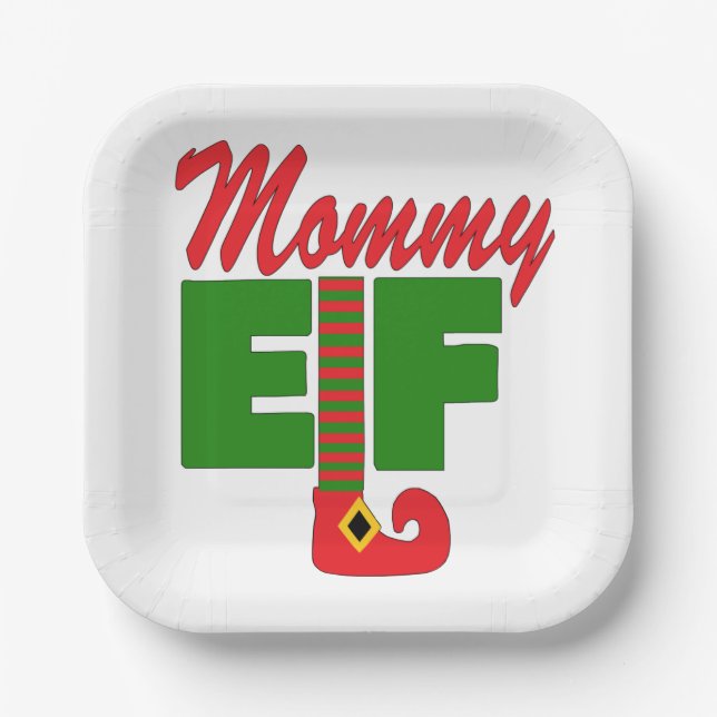Plato De Papel Mommy Elf (Anverso)