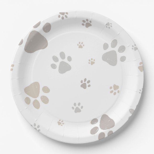Plato De Papel Mon Toutou French Dog Birthday Party Napkins (Anverso)