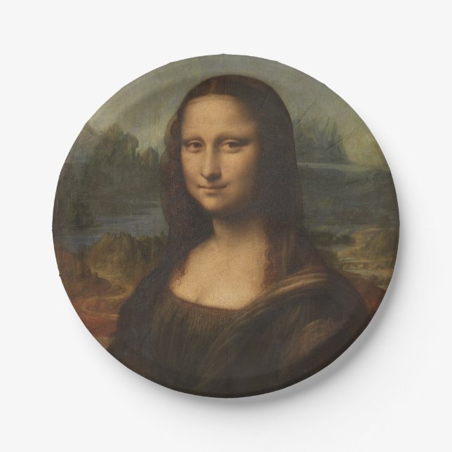 Plato De Papel Mona Lisa Leonardo Da Vinci (Anverso)