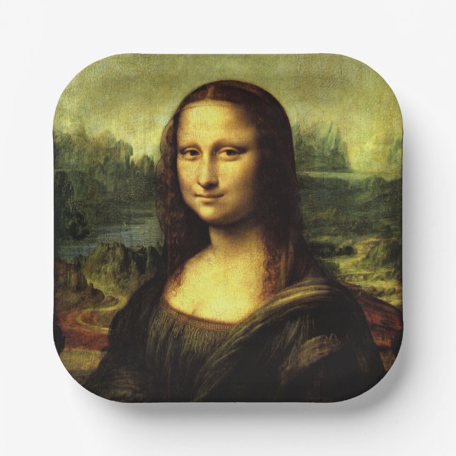 Plato De Papel Mona Lisa, pintura famosa, (Anverso)