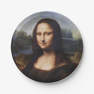 Plato De Papel Mona Lisa y Leonardo da Vinci /vintage Italia