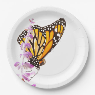 Plato De Papel Monarca encaramado en lavanda