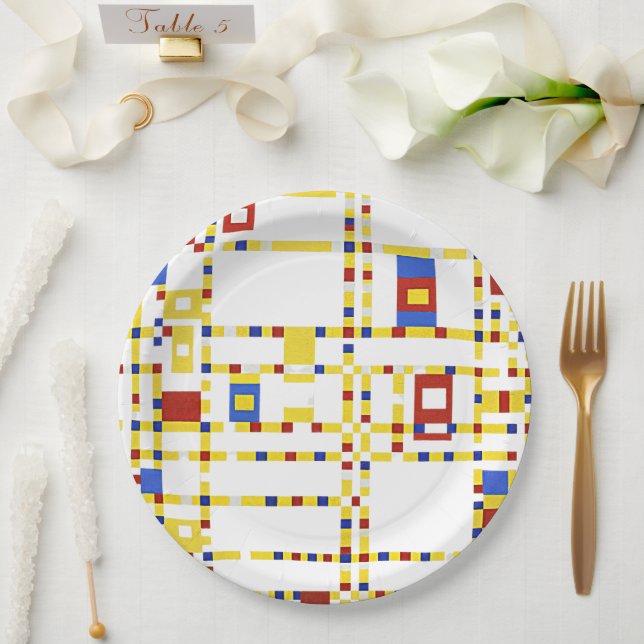 Plato De Papel Mondrian - Broadway Boogie Woogie (Boda)