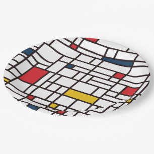 Plato De Papel Mondrian de Stijl