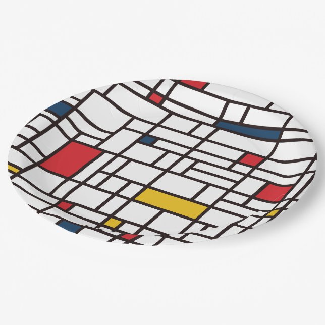 Plato De Papel Mondrian de Stijl (Angular)