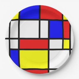 Plato De Papel Mondrian inspiró