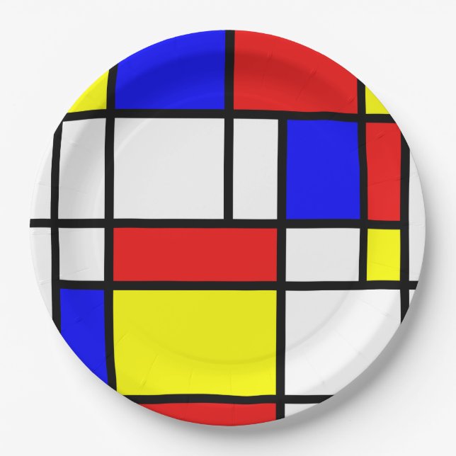 Plato De Papel Mondrian inspiró (Anverso)