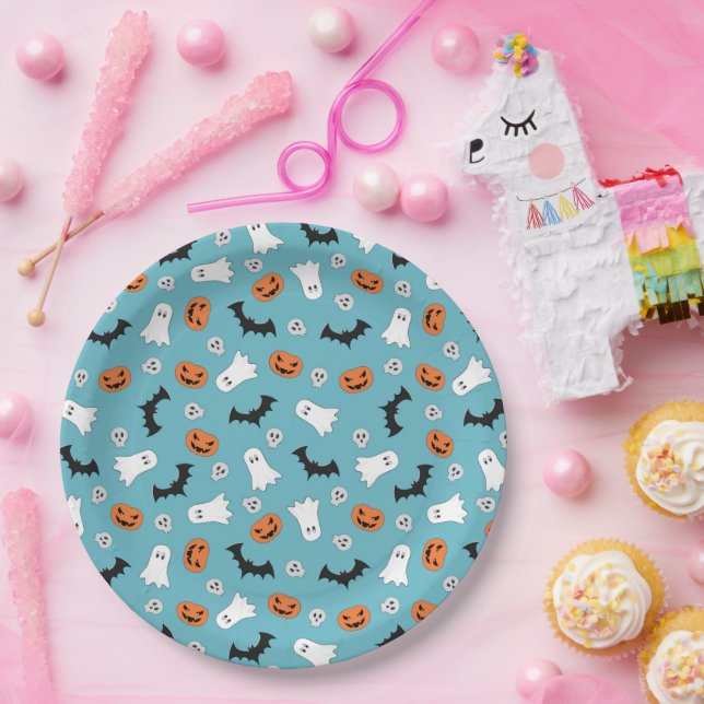 Plato De Papel Moneda De Los Fantasmas Y De Las Calabazas De Hall (Fiesta)