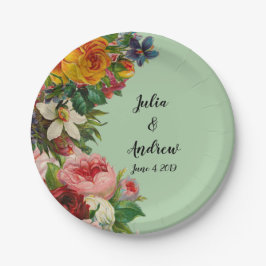 Plato De Papel Moneda floral