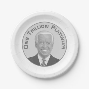 Plato De Papel Moneda Platinum de billón de dólares