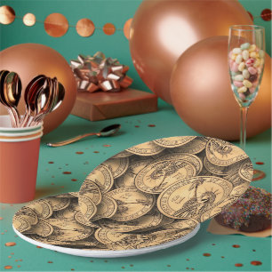 Plato De Papel  Monedas