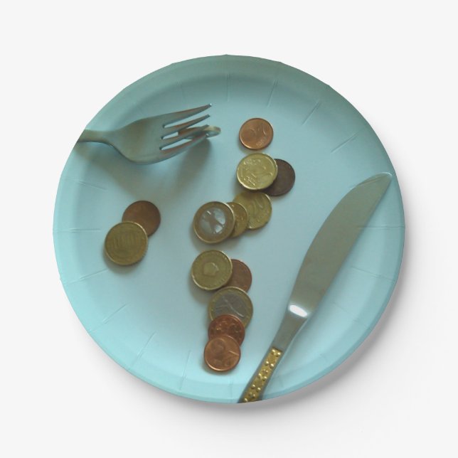 Plato De Papel Monedas en euros de la divertida Europa de billete (Anverso)