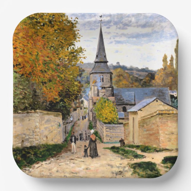 Plato De Papel Monet - Calle de Saint-Adresse (Anverso)
