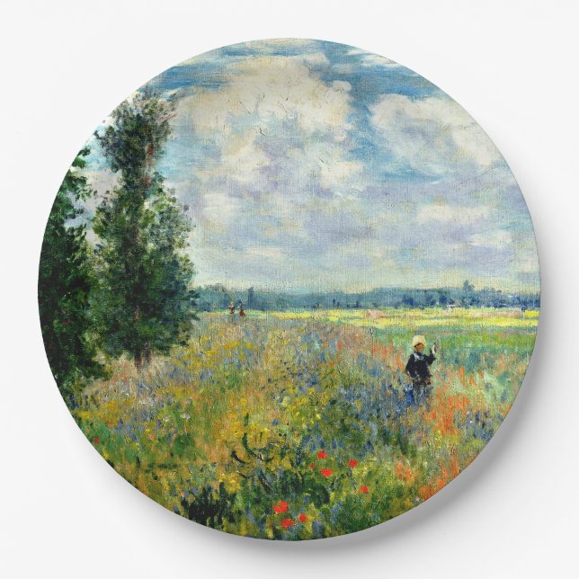 Plato De Papel Monet - Campo de amapolas, Argenteuil (Anverso)
