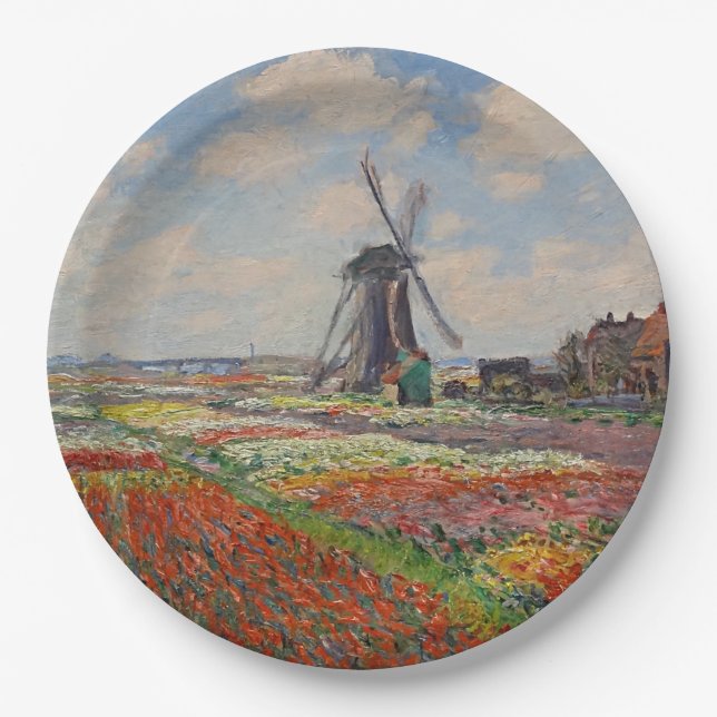 Plato De Papel Monet - Campos de Tulipes en Hollande (Anverso)