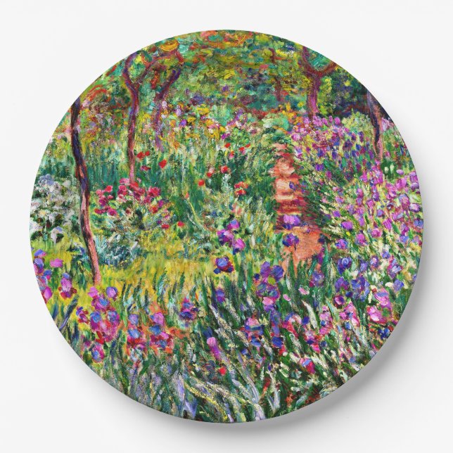 Plato De Papel Monet - El jardín de Iris en Giverny (Anverso)
