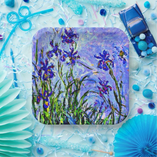 Plato De Papel Monet - Lilac Irises (Fiesta)