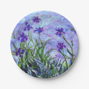 Plato De Papel Monet Lilac Irises