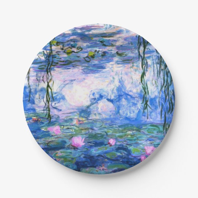 Plato De Papel Monet Pink Water Lilies  (Anverso)