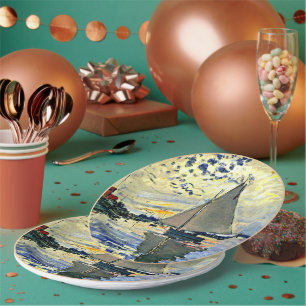 Plato De Papel Monet - Velero en Le Petit Gennevilliers,