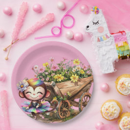 Plato De Papel Monkey Ballerina