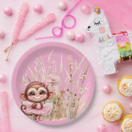 Plato De Papel Monkey Ballerina