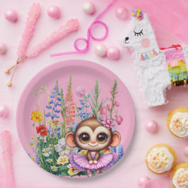 Plato De Papel Monkey Ballerina