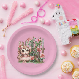 Plato De Papel Monkey Ballerina