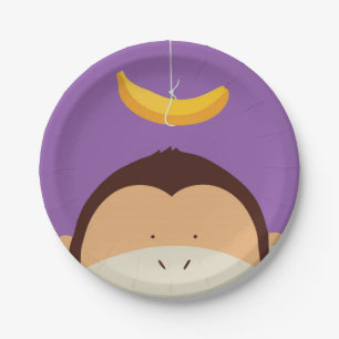 Plato De Papel Mono y banana