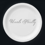 Plato De Papel Monograma 3d de guión minimalista<br><div class="desc">Personalízalo con esta plantilla de producto fácil de usar. 3d Texto monograma para un regalo personalizado para usted o sus seres queridos. Los monogramas y los nombres de texto son fáciles de cambiar para adaptarlos a sus necesidades. Añade un color de fondo o cambia la imagen para que se adapte...</div>