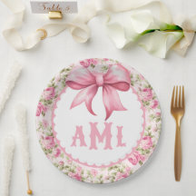 Monograma Baby Shower de plegado rosado